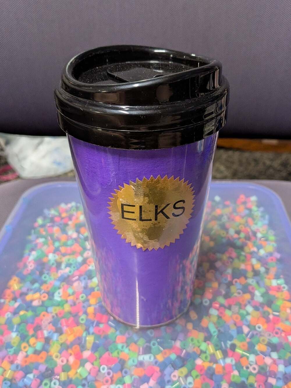 Greenbrier International 17oz Purple Travel Mug with ELKS Emblem